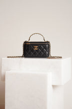 CHANEL LONG VANITY WITH CHAIN TOP HANDLE | BLACK