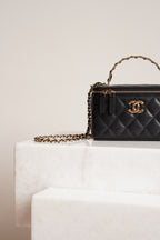 CHANEL LONG VANITY WITH CHAIN TOP HANDLE | BLACK
