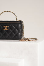 CHANEL LONG VANITY WITH CHAIN TOP HANDLE | BLACK