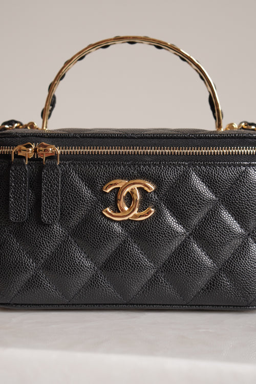 CHANEL LONG VANITY WITH CHAIN TOP HANDLE | BLACK