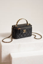 CHANEL LONG VANITY WITH CHAIN TOP HANDLE | BLACK