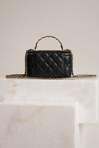 CHANEL LONG VANITY WITH CHAIN TOP HANDLE | BLACK