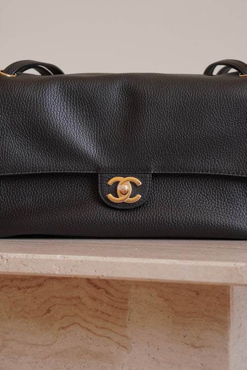 CHANEL 26S MAXI FLAP 32CM  | BLACK