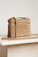 CHANEL CLASSIC 26A VANITY WITH CHAIN | BEIGE SUEDE