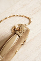 CHANEL CLASSIC 26A VANITY WITH CHAIN | BEIGE SUEDE