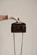 CHANEL CLASSIC 26A VANITY WITH CHAIN | BROWN SUEDE