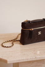 CHANEL CLASSIC 26A VANITY WITH CHAIN | BROWN SUEDE