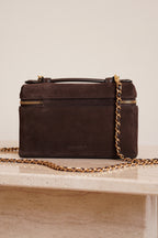 CHANEL CLASSIC 26A VANITY WITH CHAIN | BROWN SUEDE