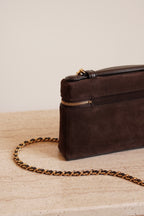 CHANEL CLASSIC 26A VANITY WITH CHAIN | BROWN SUEDE