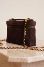 CHANEL CLASSIC 26A VANITY WITH CHAIN | BROWN SUEDE