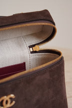 CHANEL CLASSIC 26A VANITY WITH CHAIN | BROWN SUEDE