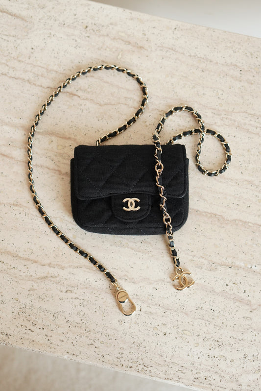 CHANEL MINI BELT BAG | BLACK