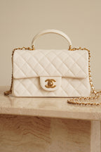 CHANEL 21S MINI RECTANGULAR TOP HANDLE | WHITE