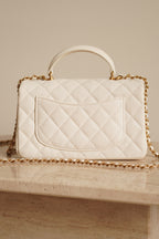 CHANEL 21S MINI RECTANGULAR TOP HANDLE | WHITE