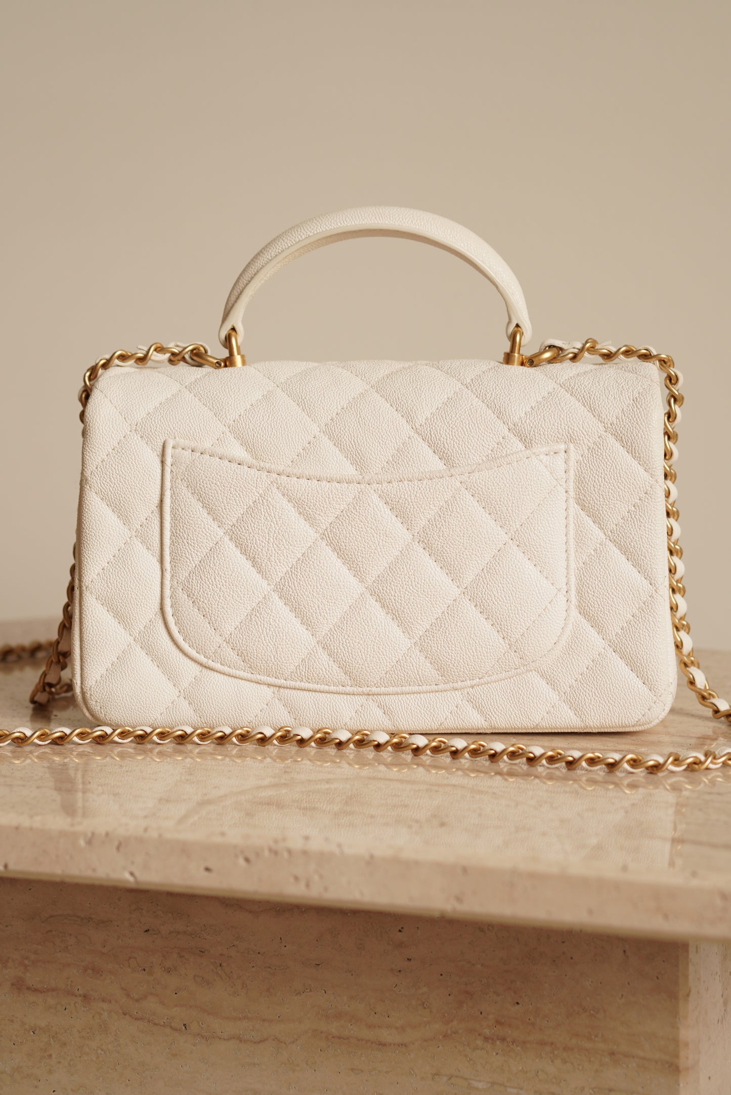 CHANEL 21S MINI RECTANGULAR TOP HANDLE | WHITE