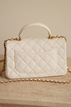 CHANEL 21S MINI RECTANGULAR TOP HANDLE | WHITE