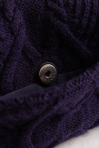 CHANEL 18A PARIS-HAMBURG CABLE KNIT SMALL SINGLE FLAP | NAVY