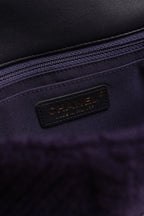 CHANEL 18A PARIS-HAMBURG CABLE KNIT SMALL SINGLE FLAP | NAVY