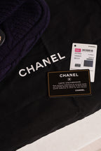 CHANEL 18A PARIS-HAMBURG CABLE KNIT SMALL SINGLE FLAP | NAVY