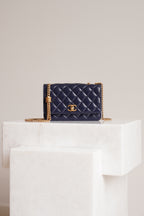 CHANEL PILLOW CRUSH WALLET ON CHAIN | DARK BLUE