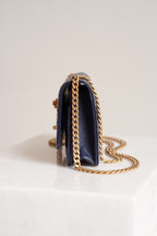 CHANEL PILLOW CRUSH WALLET ON CHAIN | DARK BLUE