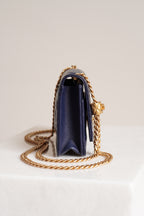 CHANEL PILLOW CRUSH WALLET ON CHAIN | DARK BLUE