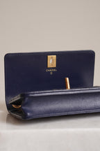 CHANEL PILLOW CRUSH WALLET ON CHAIN | DARK BLUE