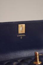 CHANEL PILLOW CRUSH WALLET ON CHAIN | DARK BLUE