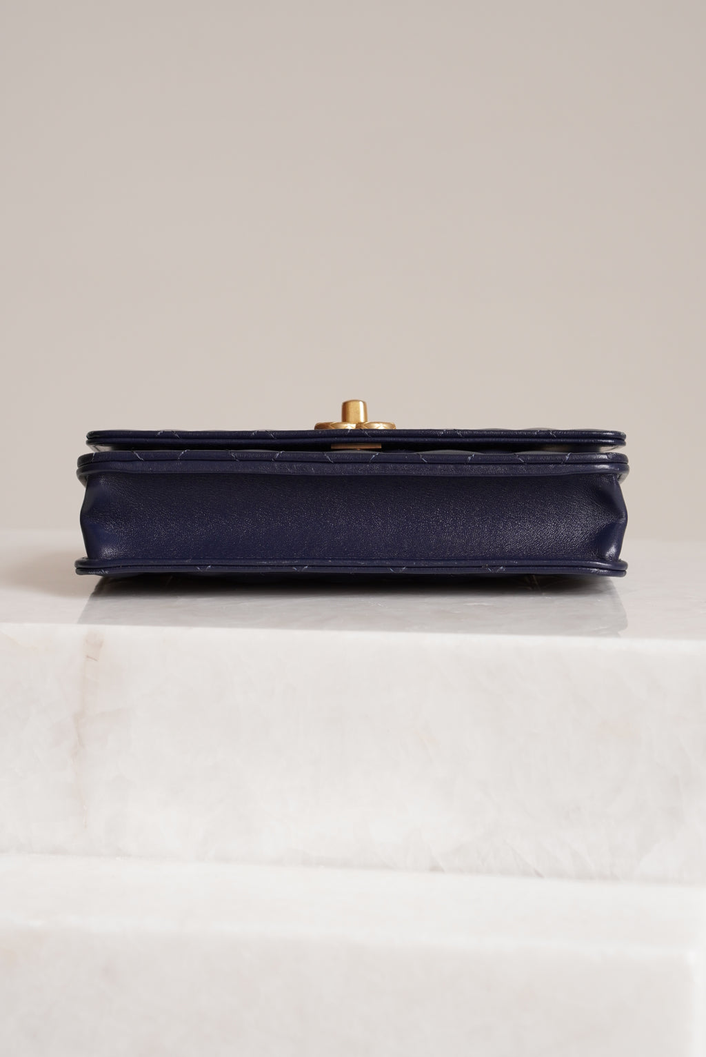 CHANEL PILLOW CRUSH WALLET ON CHAIN | DARK BLUE