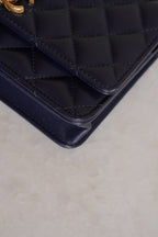 CHANEL PILLOW CRUSH WALLET ON CHAIN | DARK BLUE