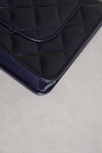 CHANEL PILLOW CRUSH WALLET ON CHAIN | DARK BLUE