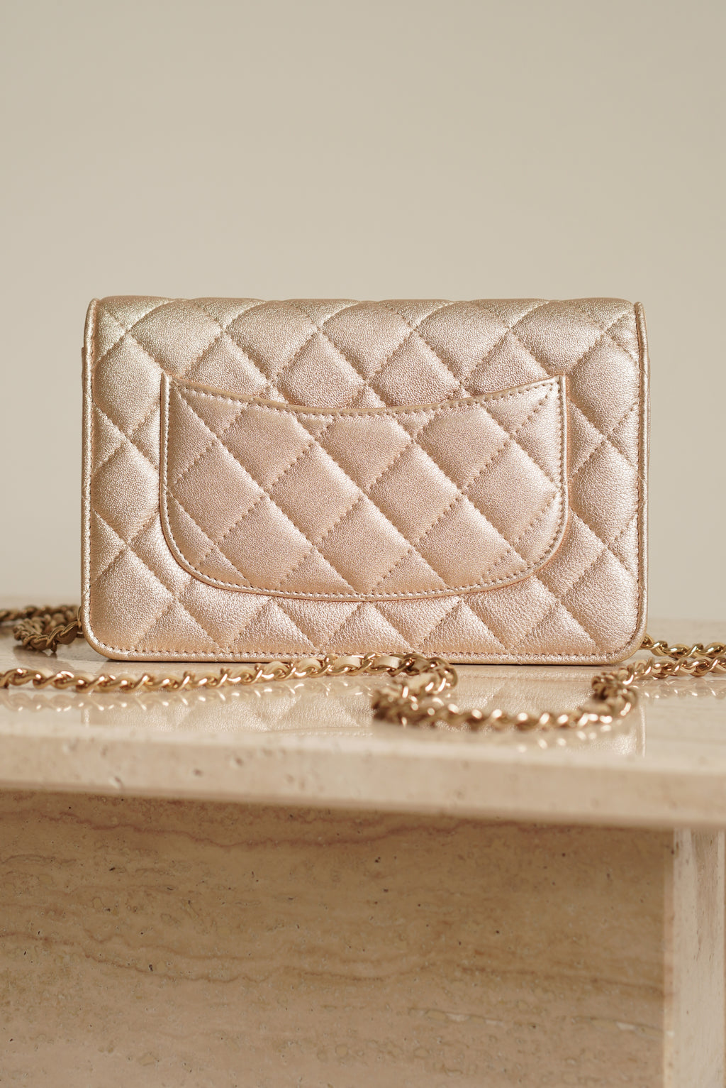 CHANEL WALLET ON CHAIN | METALLIC GOLD
