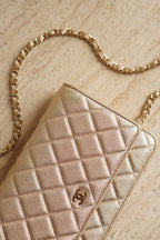 CHANEL WALLET ON CHAIN | METALLIC GOLD