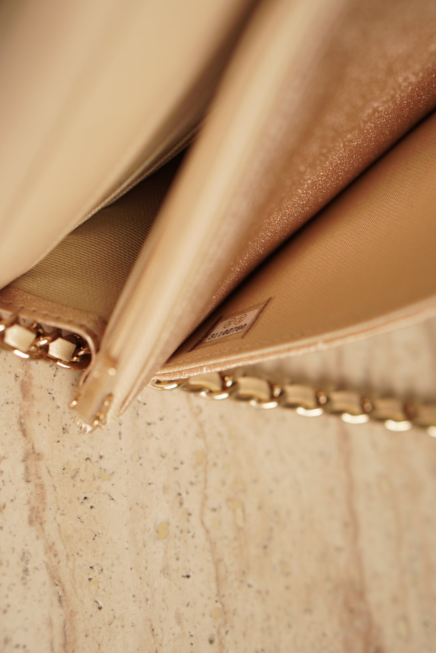 CHANEL WALLET ON CHAIN | METALLIC GOLD