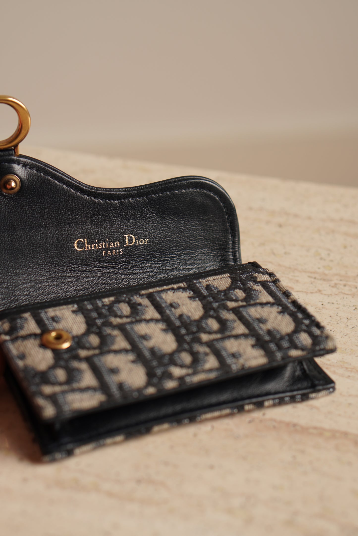 DIOR SADDLE BLOOM CARD HOLDER