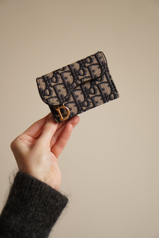 DIOR SADDLE BLOOM CARD HOLDER