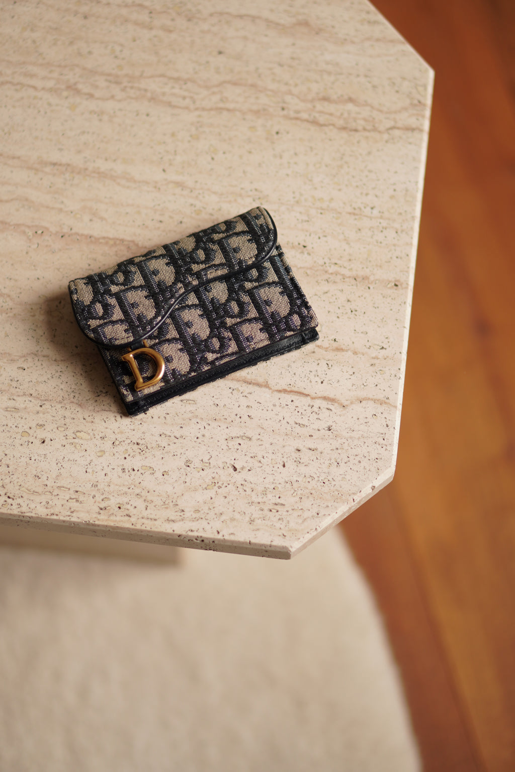 DIOR SADDLE BLOOM CARD HOLDER