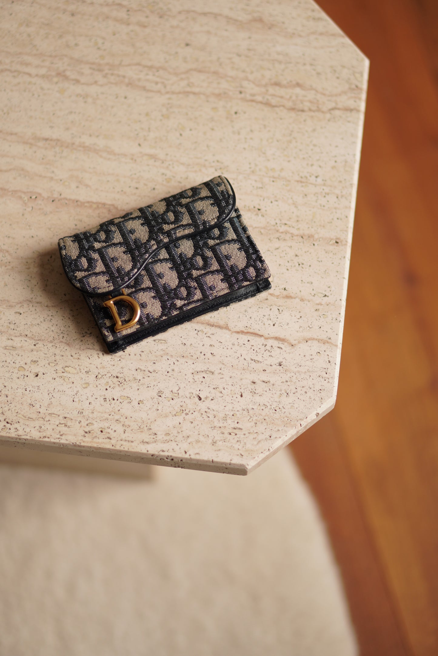 DIOR SADDLE BLOOM CARD HOLDER