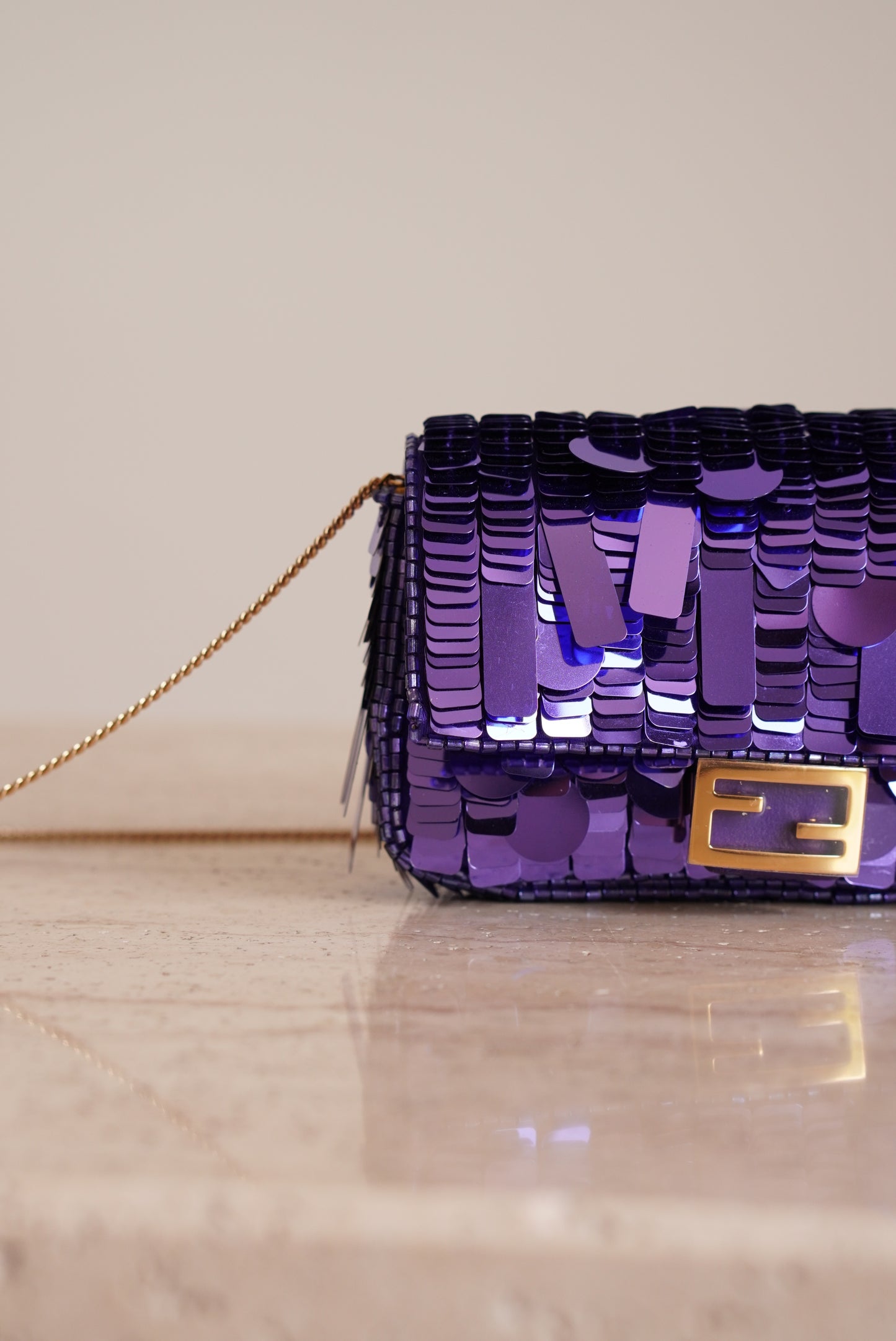FENDI NANO BAGUETTE CHARM | PURPLE