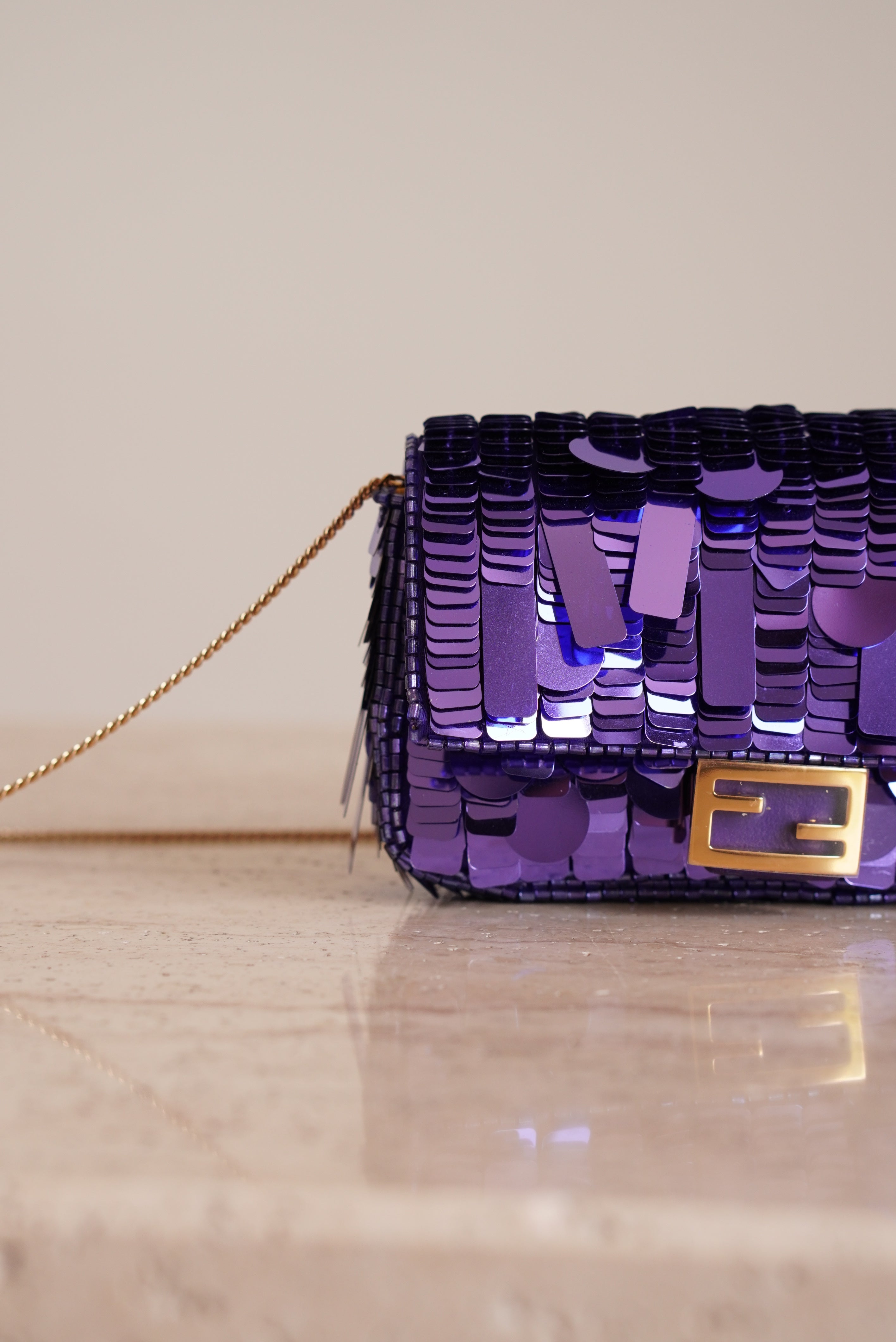 FENDI NANO BAGUETTE CHARM | PURPLE