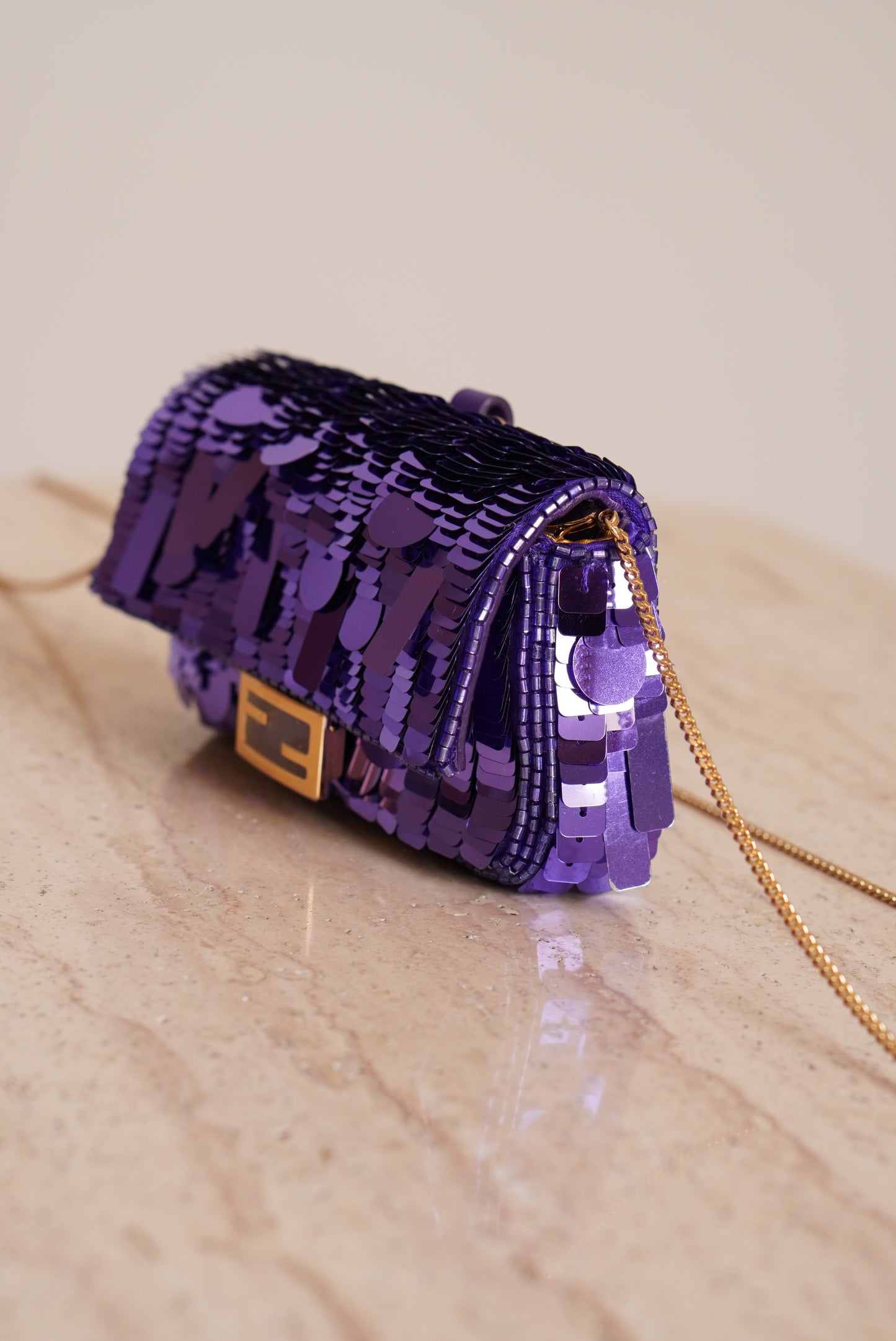 FENDI NANO BAGUETTE CHARM | PURPLE