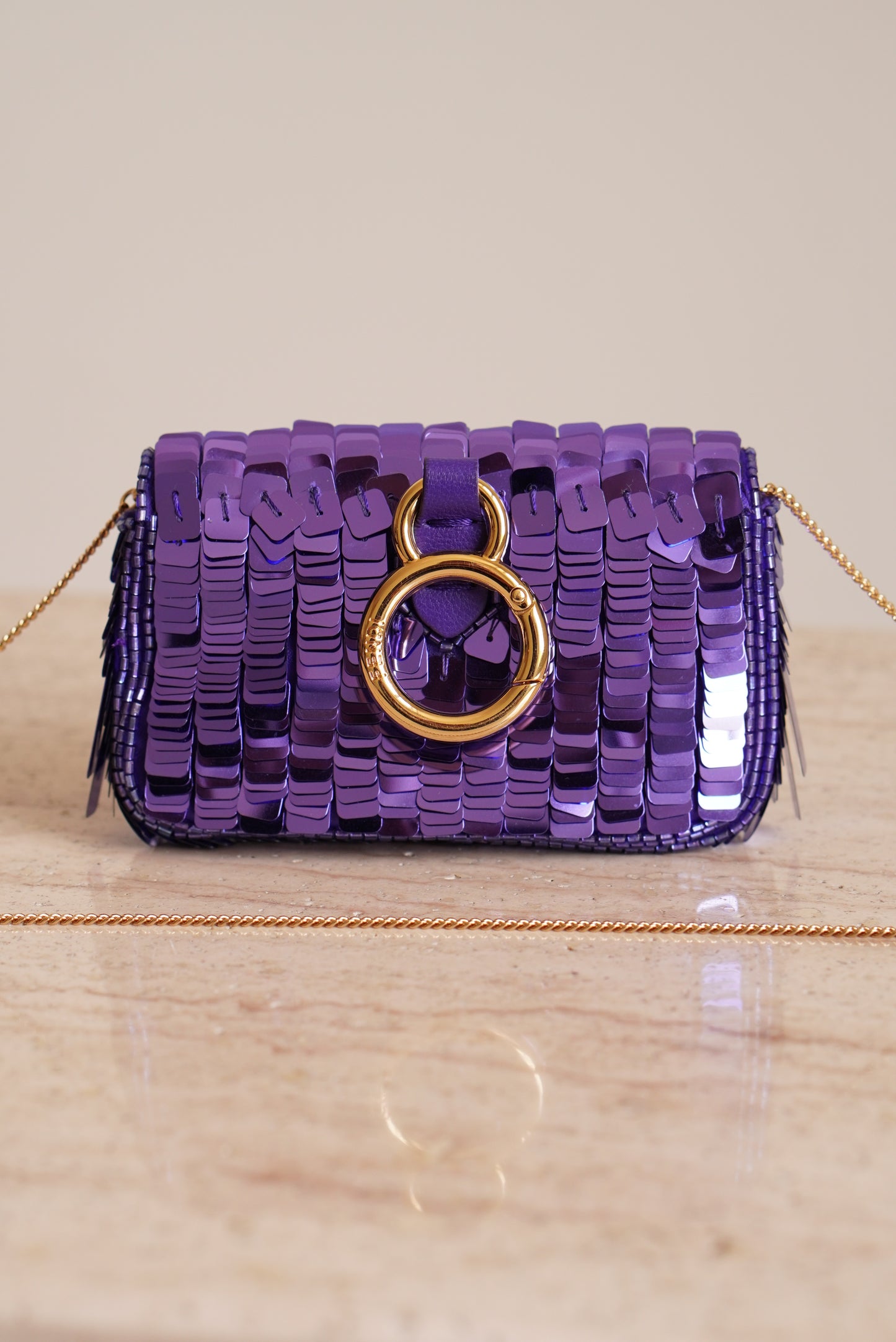 FENDI NANO BAGUETTE CHARM | PURPLE