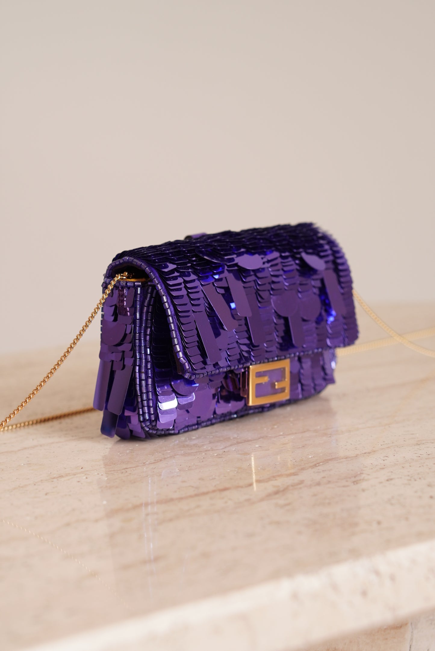 FENDI NANO BAGUETTE CHARM | PURPLE