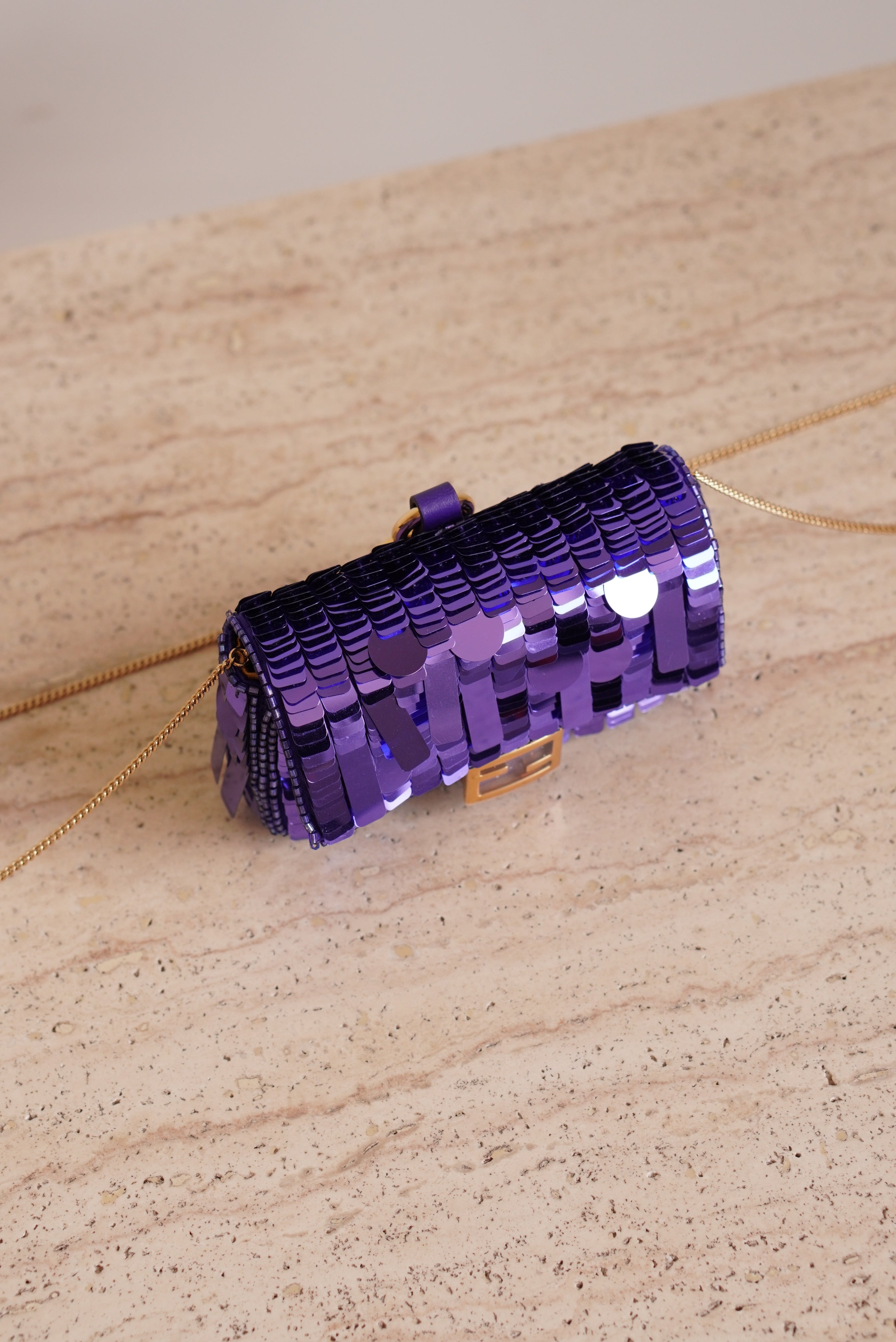 FENDI NANO BAGUETTE CHARM | PURPLE