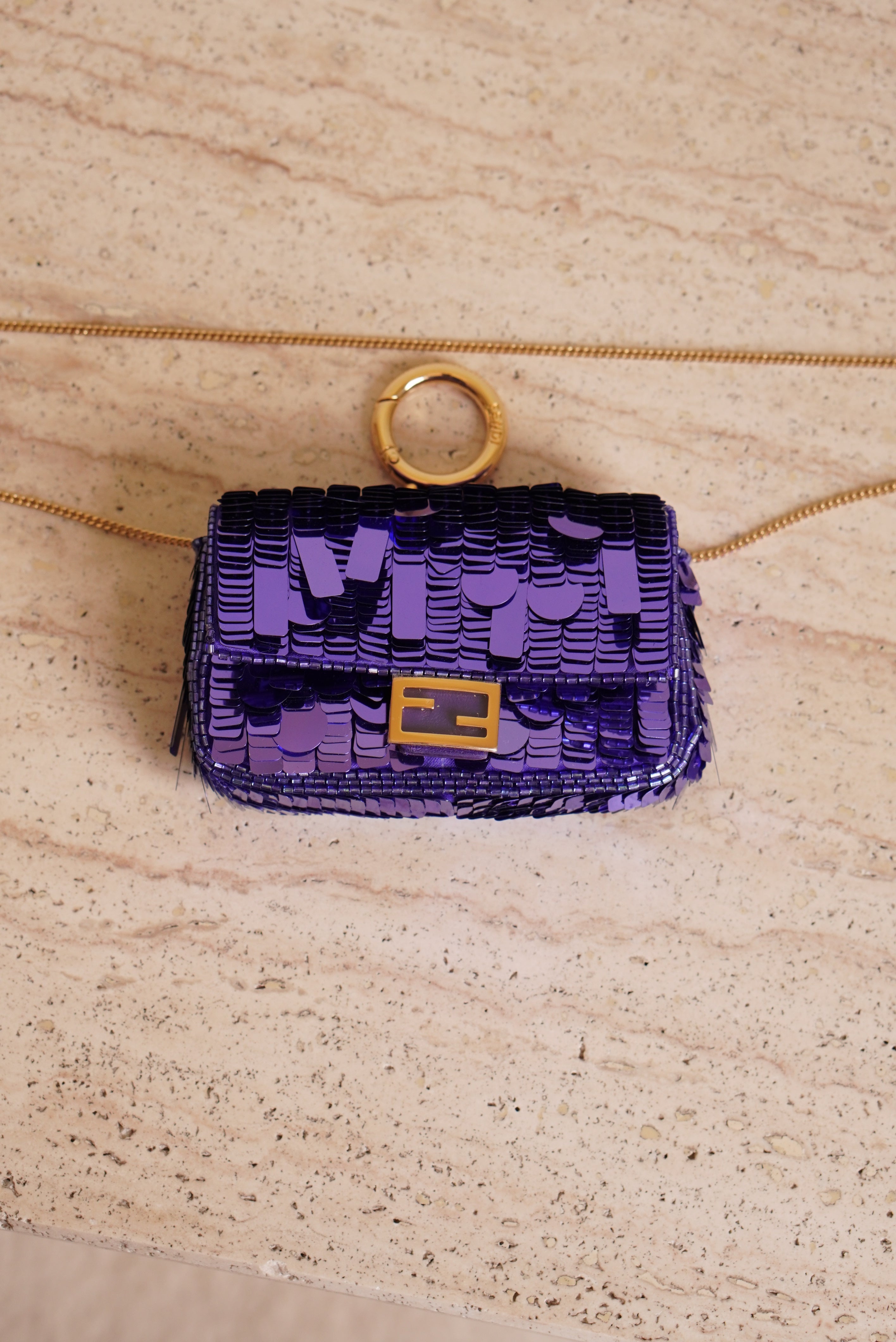 FENDI NANO BAGUETTE CHARM | PURPLE