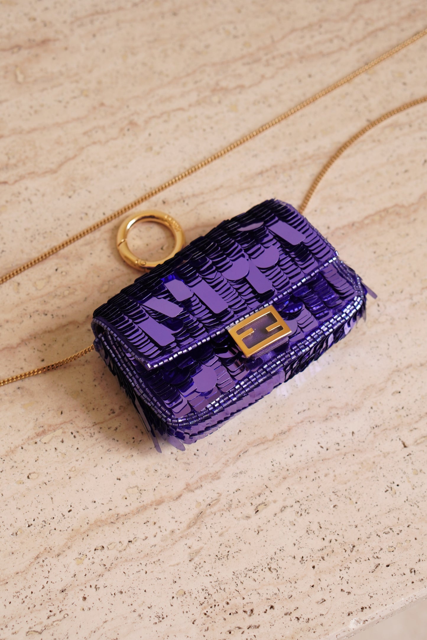 FENDI NANO BAGUETTE CHARM | PURPLE