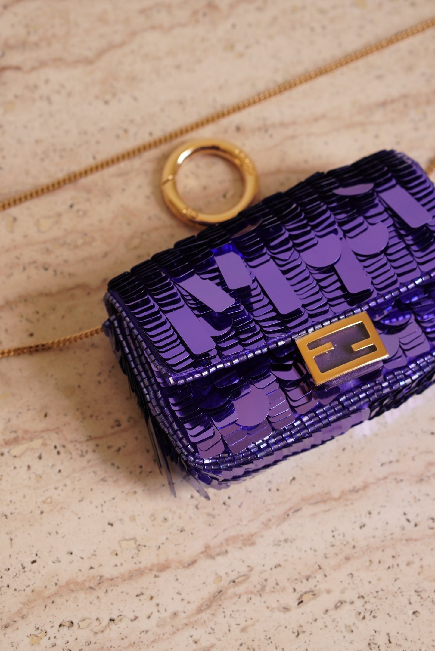 FENDI NANO BAGUETTE CHARM | PURPLE