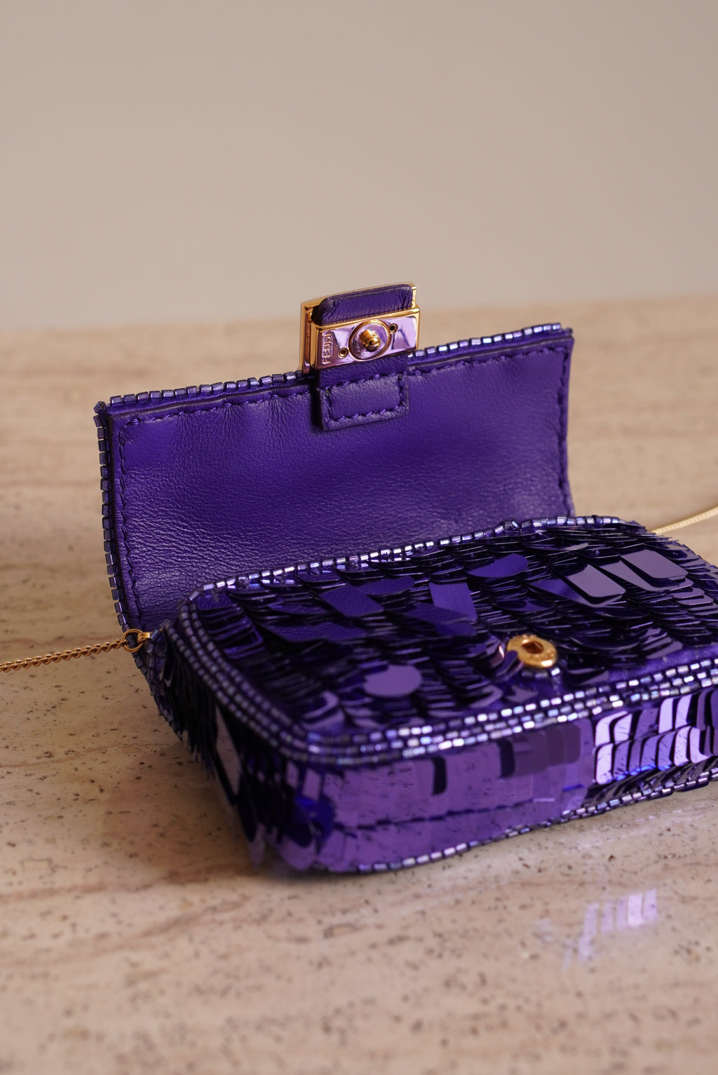 FENDI NANO BAGUETTE CHARM | PURPLE