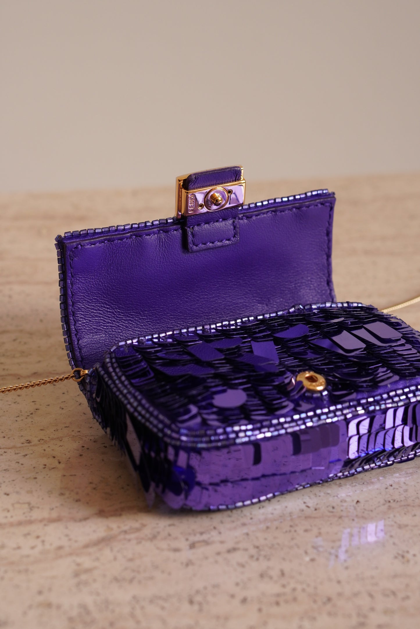 FENDI NANO BAGUETTE CHARM | PURPLE