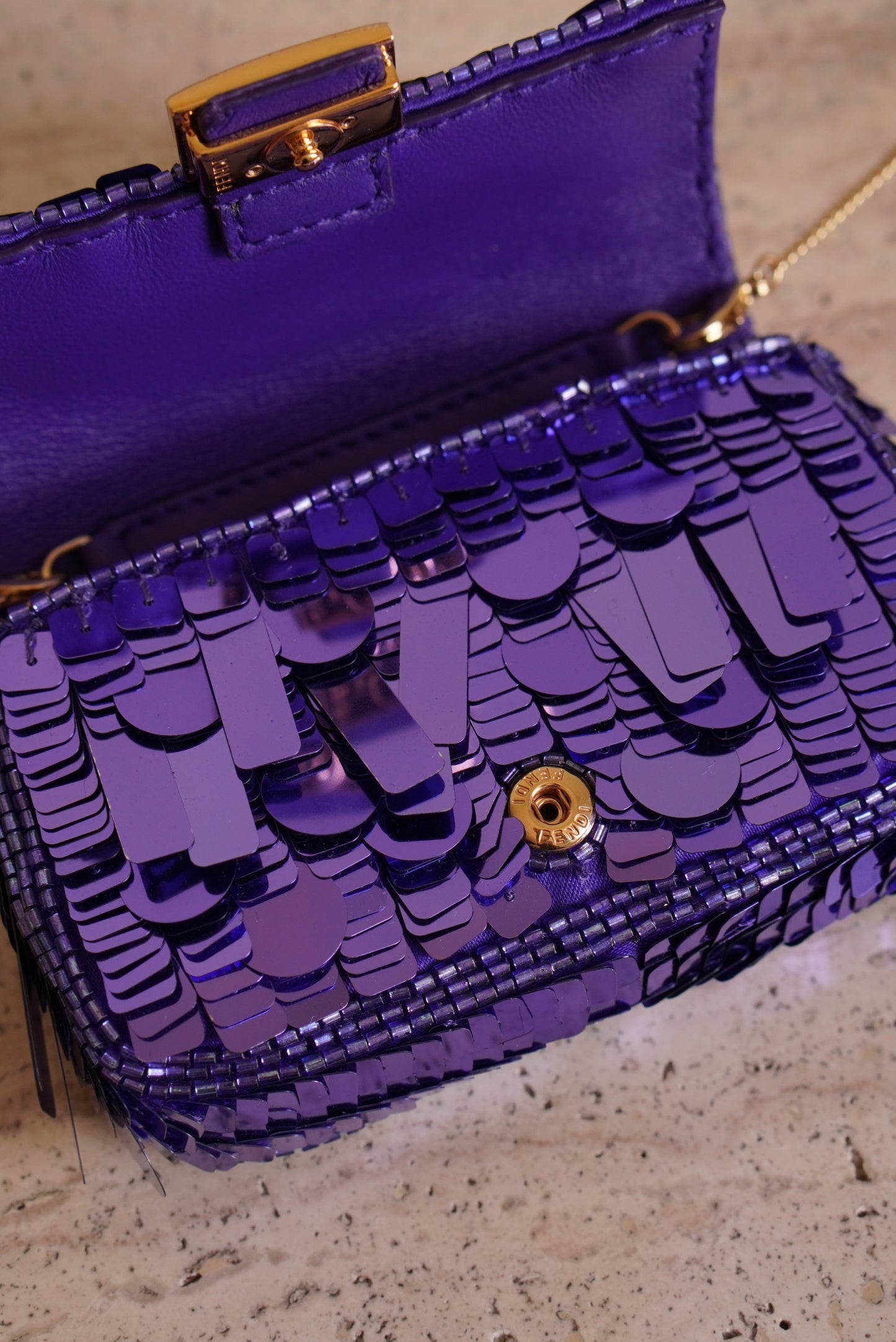 FENDI NANO BAGUETTE CHARM | PURPLE